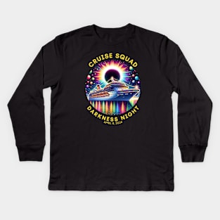 CRUISE SQUAD SOLAR ECLIPSE 2024 Kids Long Sleeve T-Shirt